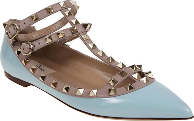 Valentino Garavani Rockstud Ballerina Schoenen in Aqua Blue Dames