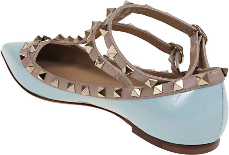 Valentino Garavani Rockstud Ballerina Schoenen in Aqua Blue Dames