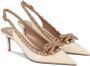 Valentino Garavani Rockstud Bow Slingback Pumps Beige Dames - Thumbnail 2