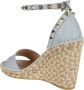 Valentino Garavani Rockstud Double T Sleehak Espadrilles Beige Dames - Thumbnail 3