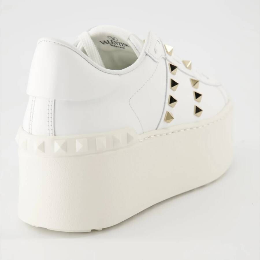 Valentino Garavani Rockstud Flatform Sneakers Wit Leer White Dames