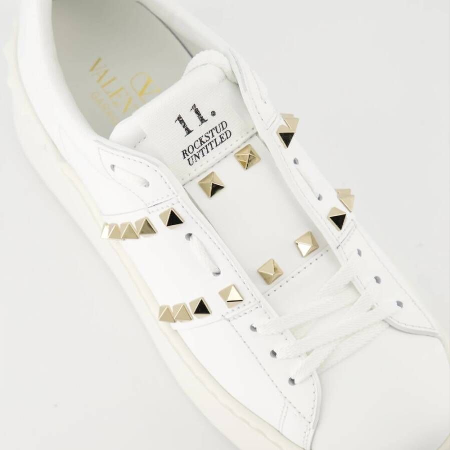 Valentino Garavani Rockstud Flatform Sneakers Wit Leer White Dames