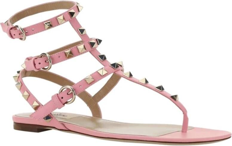 Valentino Garavani Rockstud Flip-Flop Sandalen Pink Dames