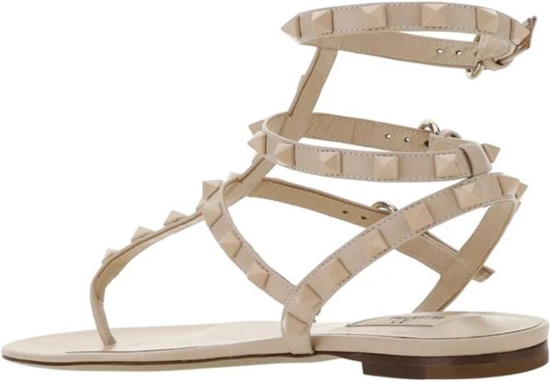 Valentino Garavani Rockstud Flip-Flop Sandalen Vrouwen Leer Pink Dames