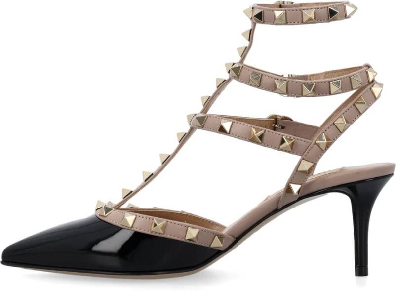 Valentino Garavani Rockstud Lakleren Enkelband Pomp Black Dames