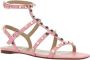 Valentino Garavani Rockstud Leren Sandalen Vrouwen Gouden Studs Pink Dames - Thumbnail 2