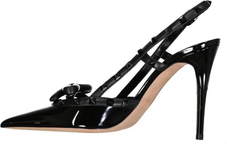 Valentino Garavani Rockstud Leren Slingback Pumps Black Dames