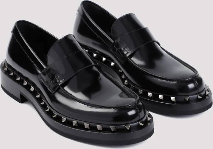 Valentino Garavani Stijlvolle Rockstud Loafers Black Heren