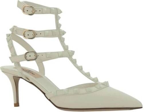 Valentino Garavani Rockstud Pumps met enkelband White Dames