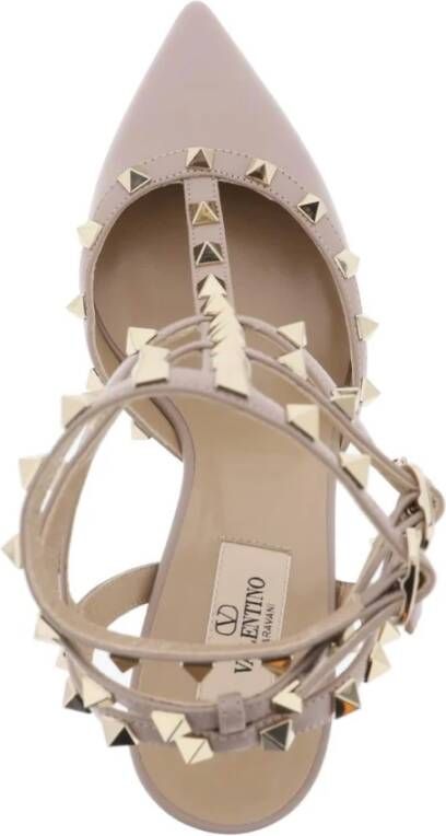 Valentino Garavani Studded Leren Slingback Pumps Beige Dames