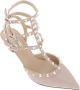 Valentino Garavani Studded Leren Slingback Pumps Beige Dames - Thumbnail 4