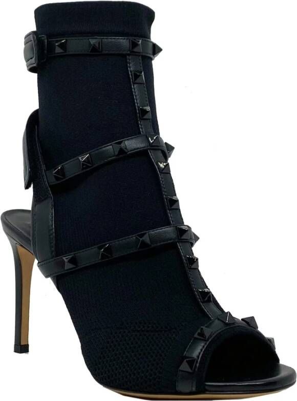 Valentino Garavani Rockstud Sock Hak Sandalen Black Dames