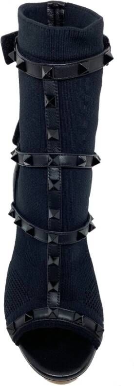 Valentino Garavani Rockstud Sock Hak Sandalen Black Dames