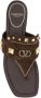 Valentino Garavani Rockstud Square Toe Thong Sandals Brown Dames - Thumbnail 4