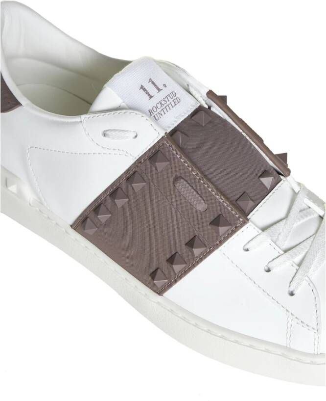 Valentino Garavani Rockstud Untitled Witte Leren Sneakers White Heren