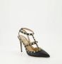 Valentino Garavani Rockstud Zwarte Leren Hakken Black Dames - Thumbnail 2