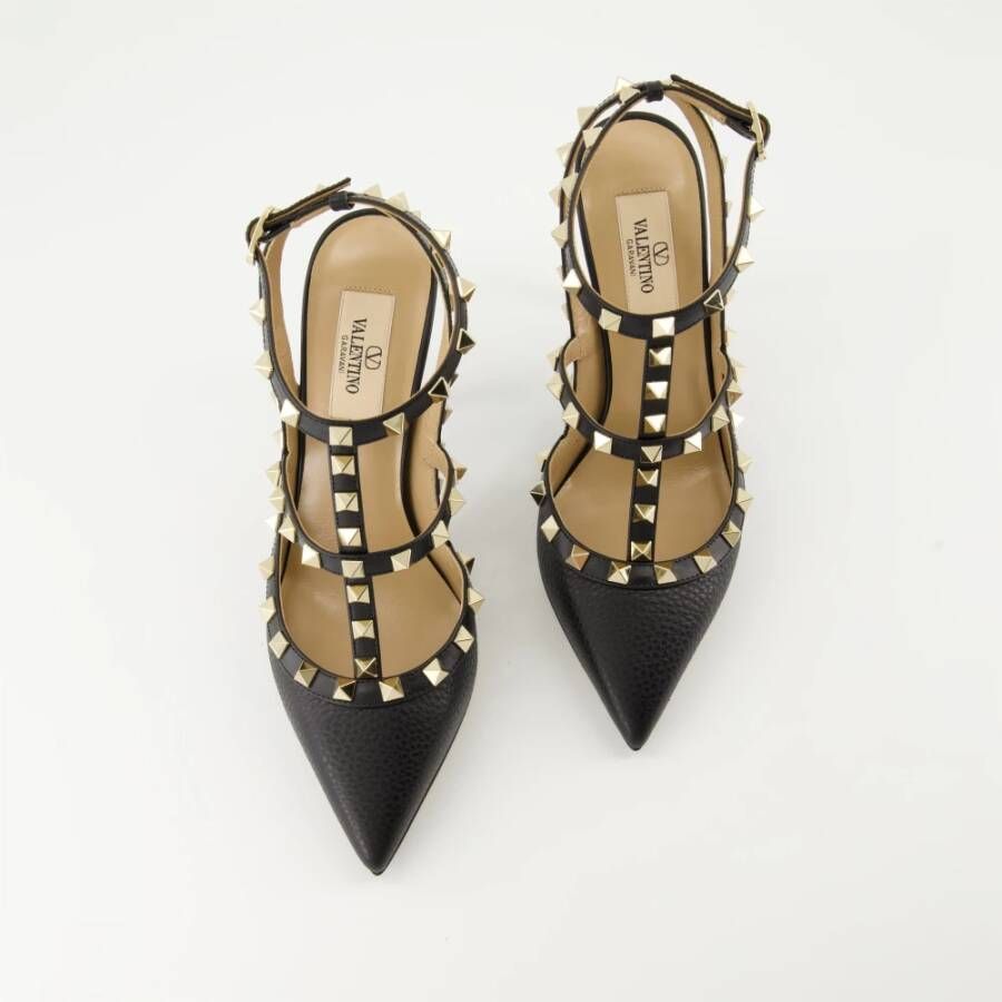 Valentino Garavani Rockstud Zwarte Leren Hakken Black Dames