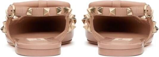 Valentino Garavani Rose Pink Rockstud Platte Schoenen Pink Dames