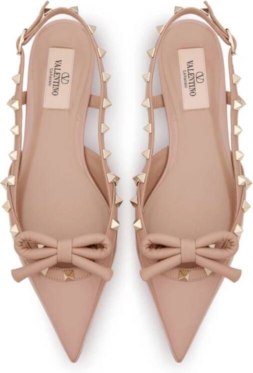 Valentino Garavani Rose Pink Rockstud Platte Schoenen Pink Dames