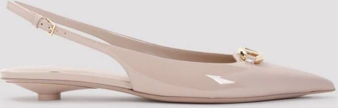 Valentino Garavani Rose VLogo Bold Ballerina Schoenen Beige Dames