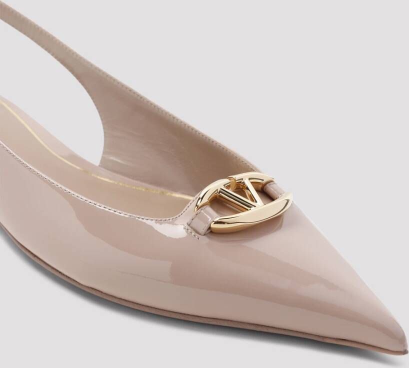 Valentino Garavani Rose VLogo Bold Ballerina Schoenen Beige Dames