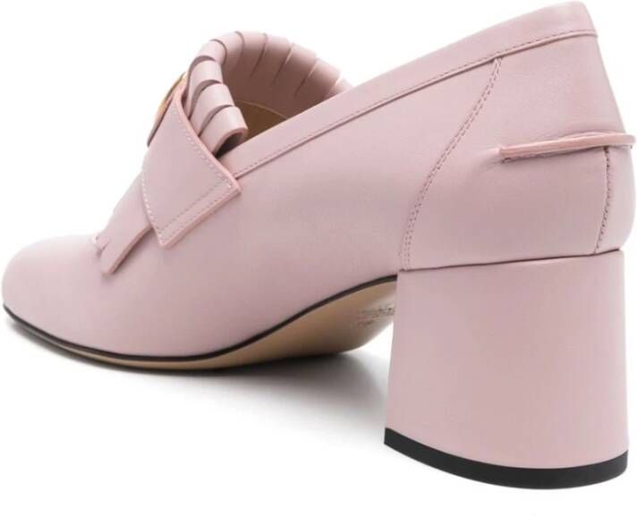 Valentino Garavani Roze franje platte schoenen met blokhak Pink Dames