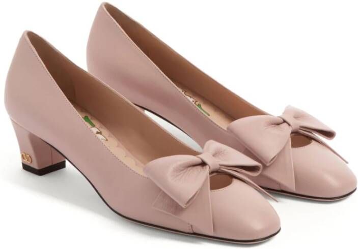 Valentino Garavani Roze Leren Boog Hak Pumps Pink Dames