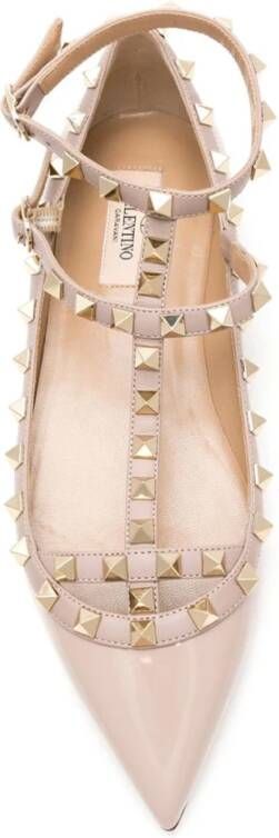 Valentino Garavani Roze Leren Studded Ballet Flats Pink Dames