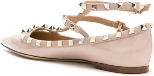 Valentino Garavani Roze Leren Studded Ballet Flats Pink Dames