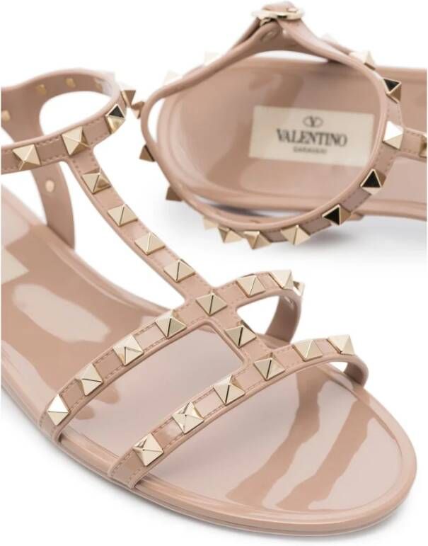 Valentino Garavani Roze Sandalen met Studs en Verstelbare Bandjes Pink Dames