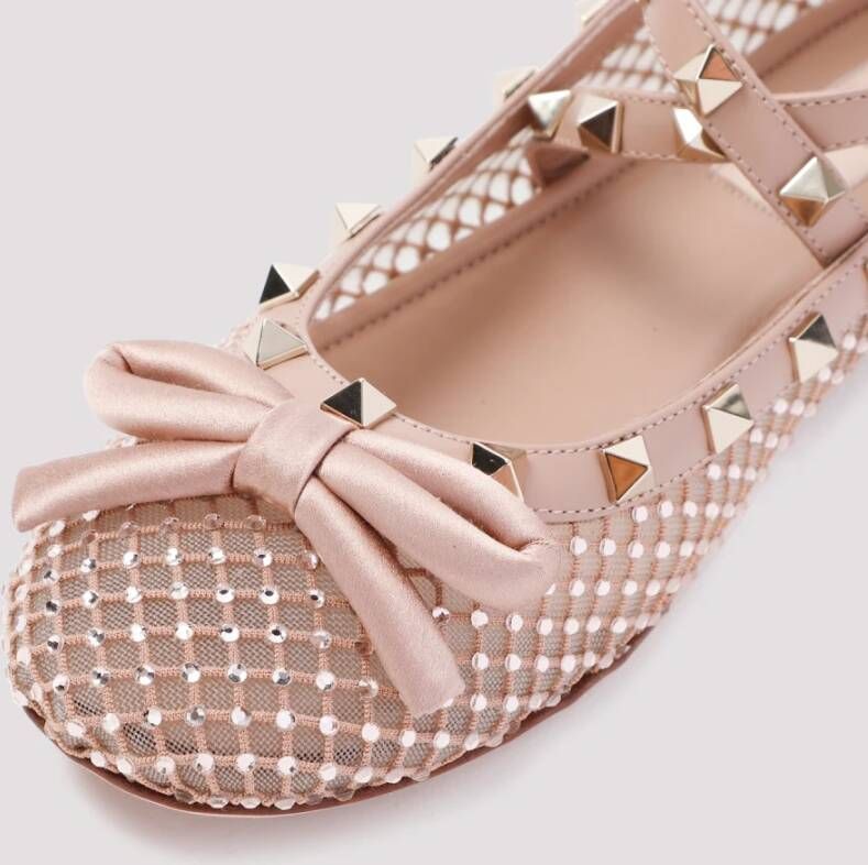 Valentino Garavani Silk Rose Ballerinas Pink Purple Pink Dames