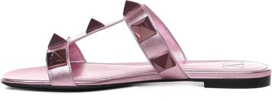 Valentino Garavani Roze Roman Stud Sliders Roze Dames