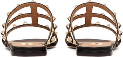 Valentino Garavani Slides Sandalen Zwart Leer Black Dames