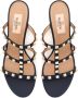 Valentino Garavani Slides Sandalen Zwart Leer Blue Dames - Thumbnail 4