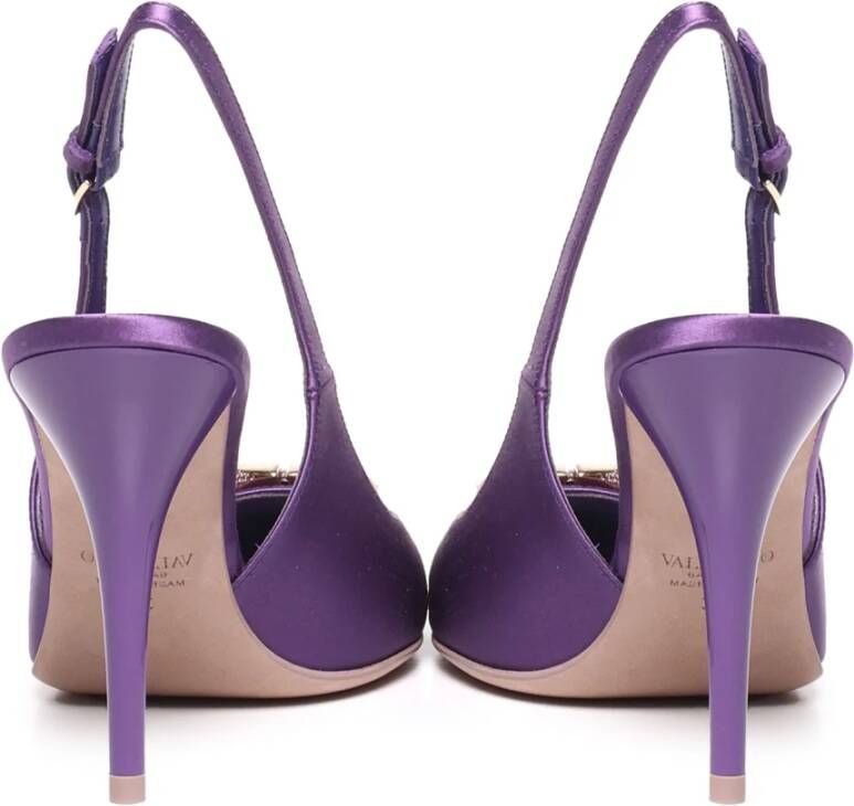 Valentino Garavani Slingback Hakken Sandalen Purple Dames