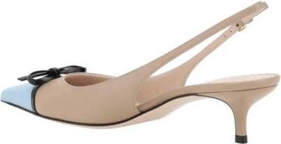 Valentino Garavani Slingback Pumps met VLogo Detail en Strik Beige Dames