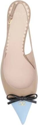 Valentino Garavani Slingback Pumps met VLogo Detail en Strik Beige Dames