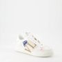 Valentino Garavani Sneakers van textuurleer met logolinten White Dames - Thumbnail 8