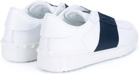 Valentino Garavani Witte en Marineblauwe Open Colour-Block Sneakers Wit Heren