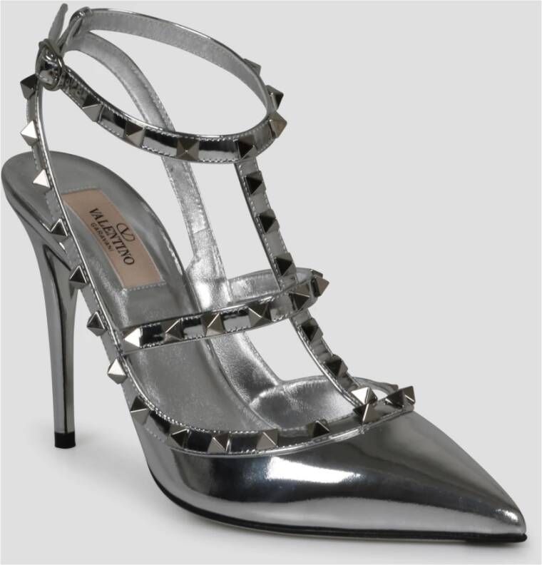 Valentino Garavani Spiegel-Effekt Studded Pump Grijs Dames