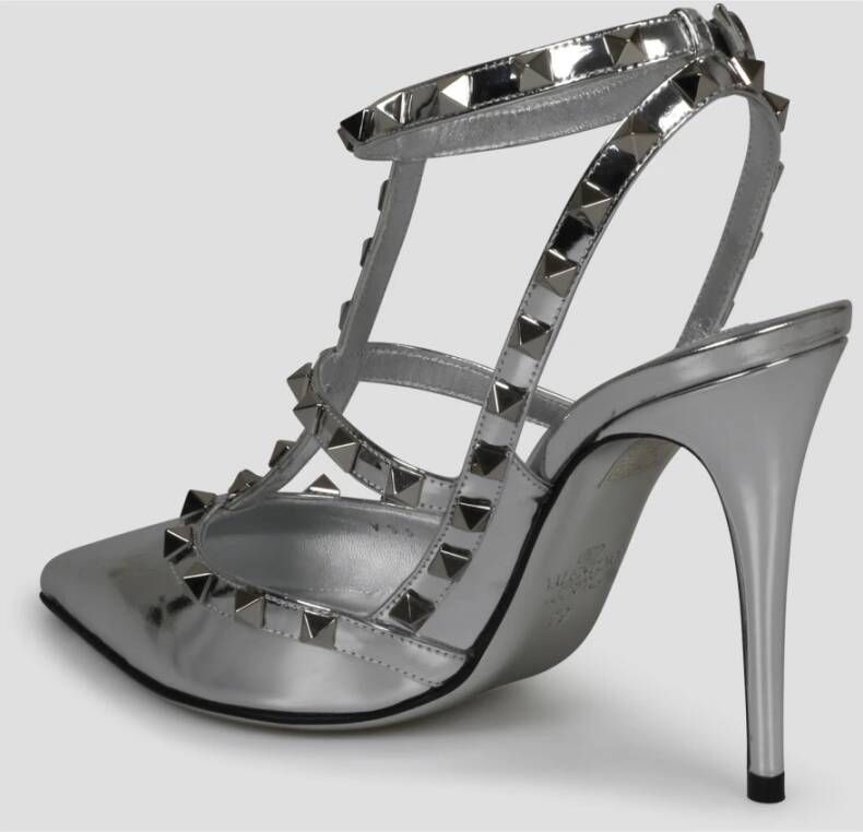 Valentino Garavani Spiegel-Effekt Studded Pump Grijs Dames