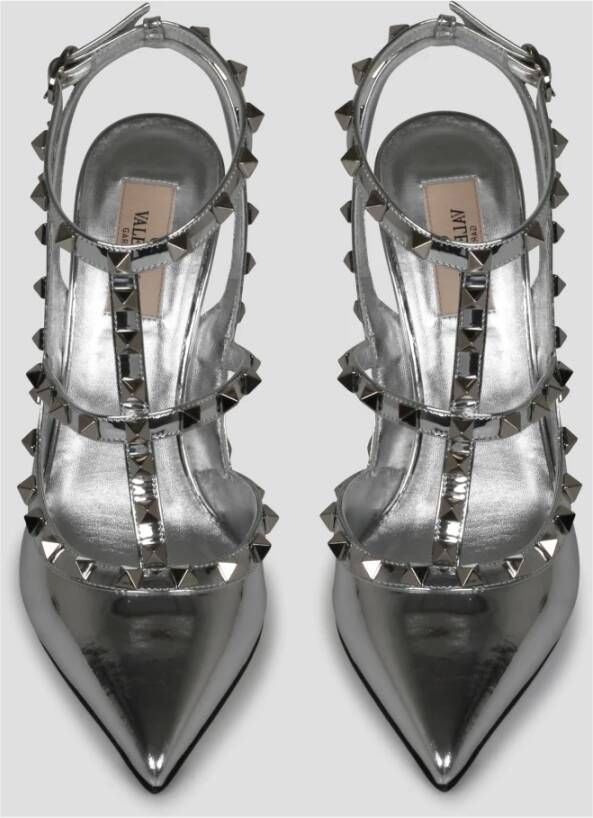 Valentino Garavani Spiegel-Effekt Studded Pump Grijs Dames