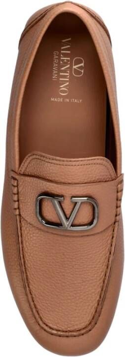 Valentino Garavani Stijlvolle Loafers met Uniek Design Brown Heren