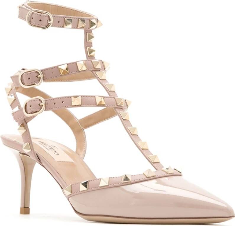 Valentino Garavani Studded Caged Pumps Beige Dames