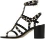 Valentino Garavani Studded Leren Sandalen met Dikke Hak Black Dames - Thumbnail 4