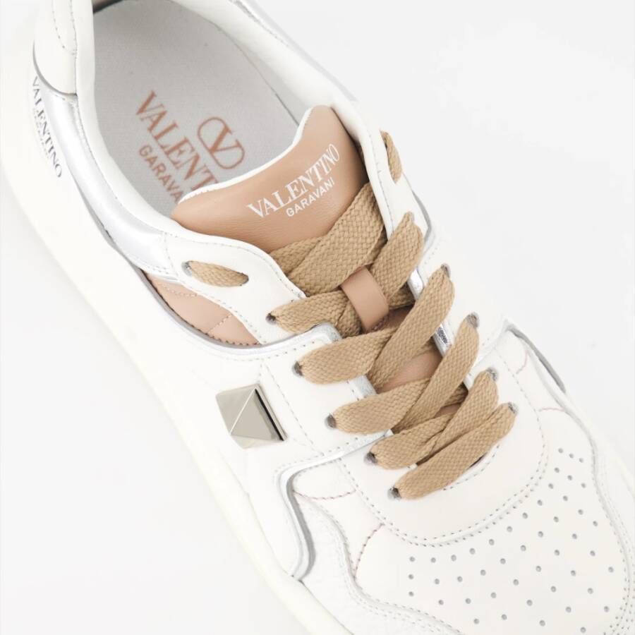 Valentino Garavani Studded Lace-Up Leather Sneakers Multicolor Dames