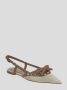 Valentino Garavani Studded Leren Ballerina Beige Dames - Thumbnail 2