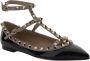 Valentino Garavani Studded leren ballerina met enkelband Black Dames - Thumbnail 2