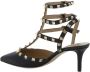 Valentino Garavani Studded Leren Enkelband Pumps Black Dames - Thumbnail 3