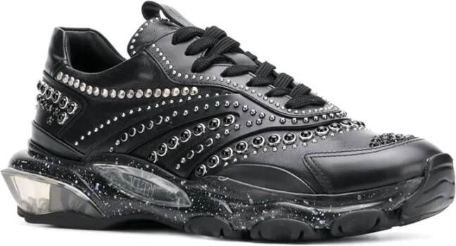 Valentino Garavani Studded Leren Sneakers Black Heren